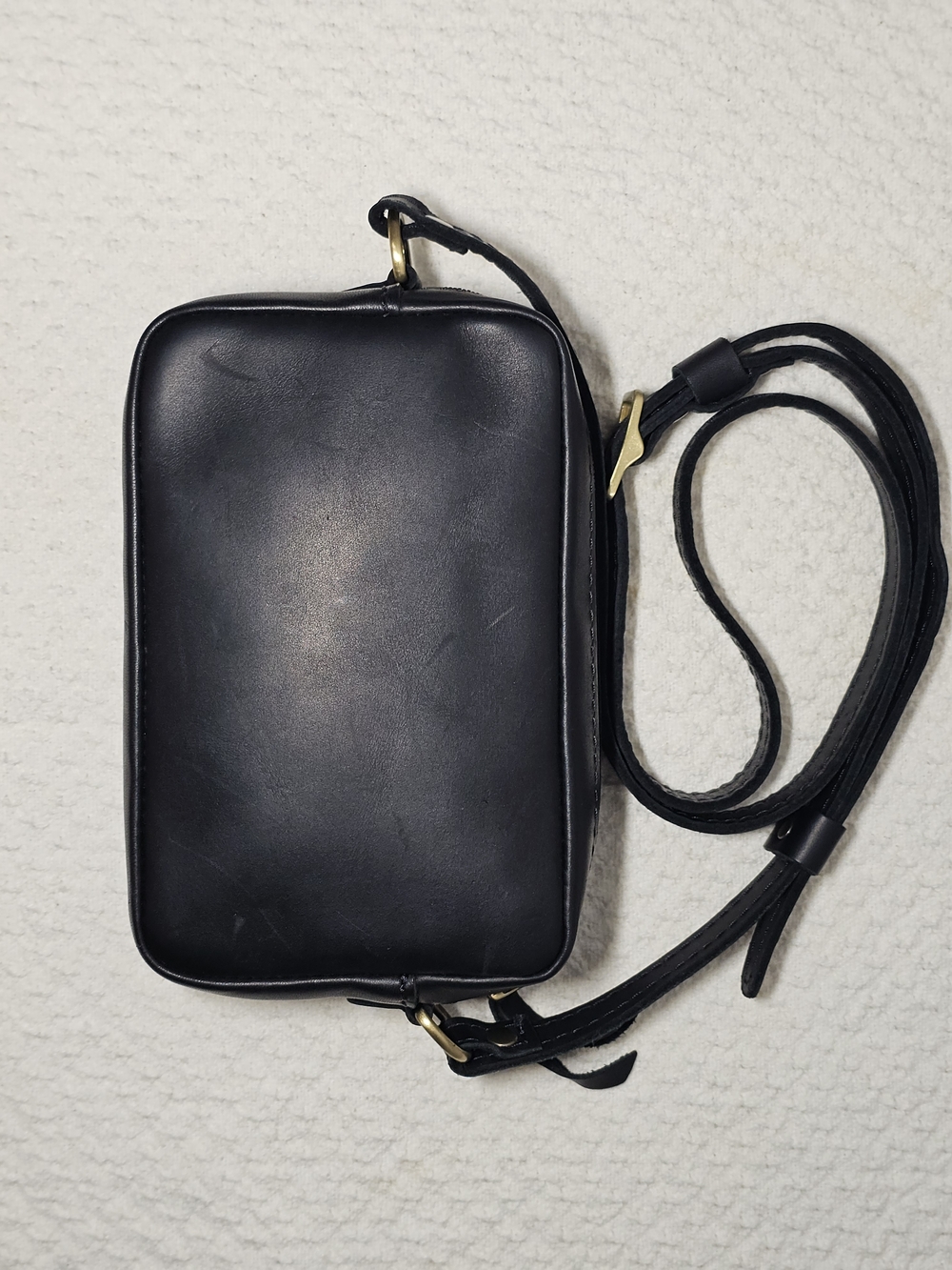 Portland Leather - Black Leather Crossbody "Camera" Bag - Small - Picture 2 of 7